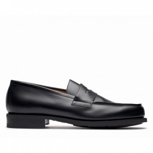 Men's Paraboot Adonis Loafers Black | ZKJA-40312