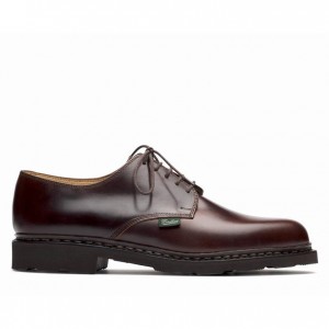 Men's Paraboot Arles Derby Shoes Burgundy | NWXA-41875