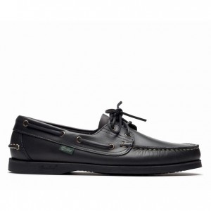 Men's Paraboot Barth Boat Shoes Black | MLZI-15603