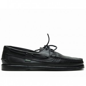 Men's Paraboot Barth Boat Shoes Black | QFTP-12956