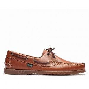 Men's Paraboot Barth Boat Shoes Brown | HUIR-71360