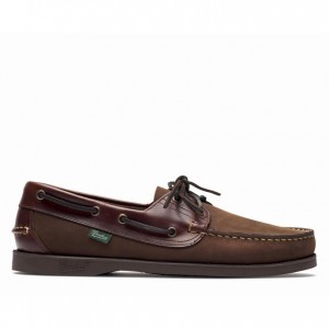 Men's Paraboot Barth Boat Shoes Dark Brown | UBTC-20845