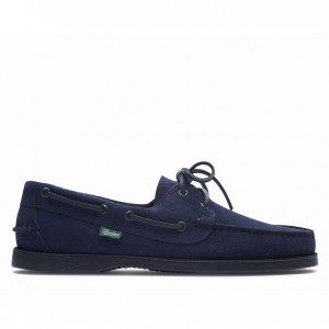 Men's Paraboot Barth Boat Shoes Navy | MDBP-59746