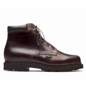 Men's Paraboot Bergerac Ankle Boots Burgundy | UGEM-15396