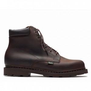 Men's Paraboot Bergerac Ankle Boots Dark Brown | RQOA-79452