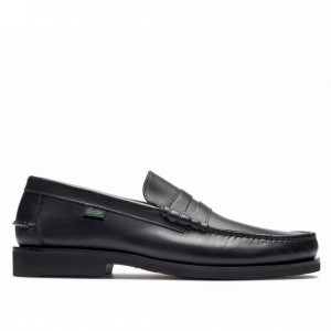 Men's Paraboot Brighton Loafers Black | OYZG-19324