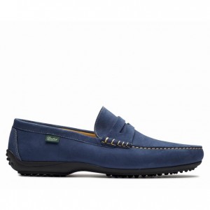 Men's Paraboot Cabrio Loafers Blue | AHVS-78916