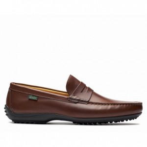 Men's Paraboot Cabrio Loafers Brown | GVWE-02948