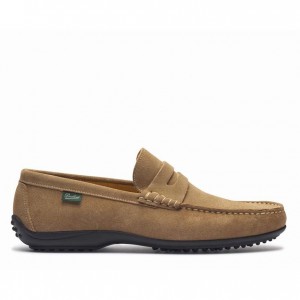 Men's Paraboot Cabrio Loafers Khaki | SKJQ-51467