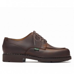 Men's Paraboot Chambord Derby Shoes Dark Brown | QYVM-05638