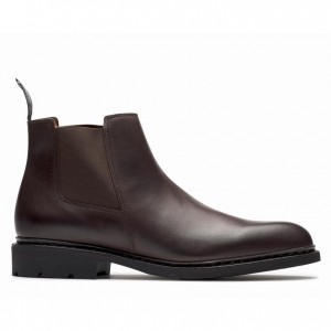 Men's Paraboot Chamfort Ankle Boots Dark Brown | BKWO-57149