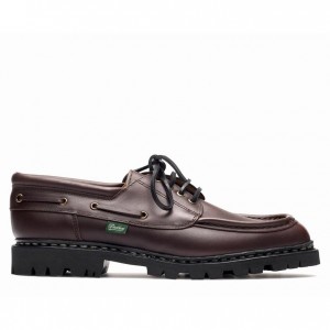 Men's Paraboot Chimey Derby Shoes Dark Brown | MPGF-71459