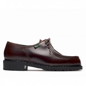 Men's Paraboot Michael Derby Shoes Burgundy | SYLC-61759