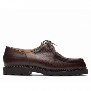 Men's Paraboot Michael Derby Shoes Dark Brown | PMAT-36102