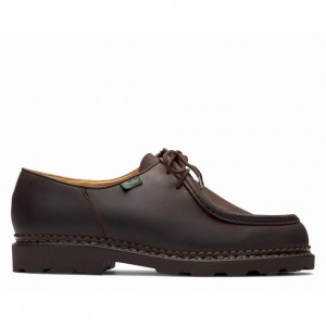 Men's Paraboot Michael Derby Shoes Dark Brown | VGUO-31974