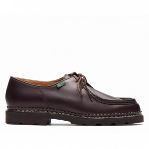 Men's Paraboot Michael Derby Shoes Dark Brown | XFJN-06521