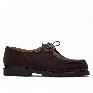 Men's Paraboot Michael Derby Shoes Dark Brown | DPHT-23605