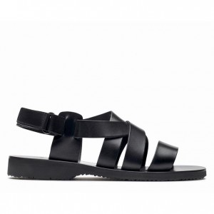 Men's Paraboot Noumea Sandals Black | RKEP-85904