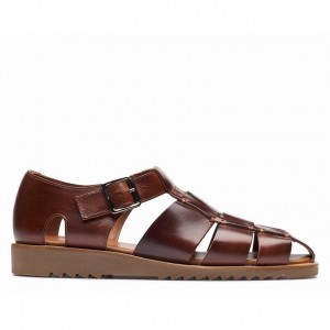 Men's Paraboot Pacific Sandals Dark Brown | JKNH-50483