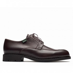 Men's Paraboot Tournier Derby Shoes Dark Brown | BDMO-67549