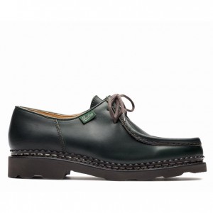 Women's Paraboot Michael Derby Shoes Dark Green | GWOF-69340