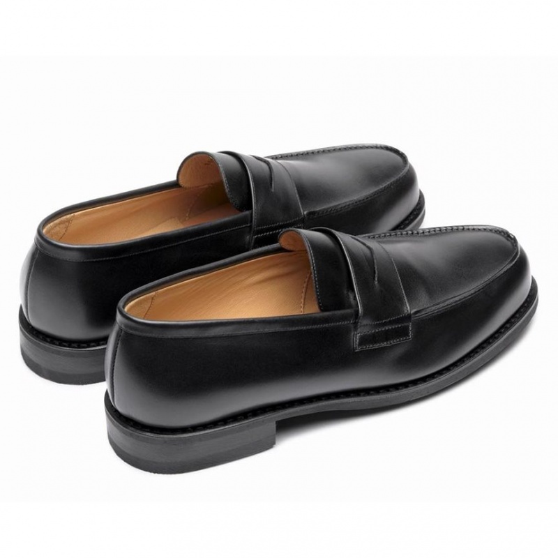 Men's Paraboot Adonis Loafers Black | ZKJA-40312