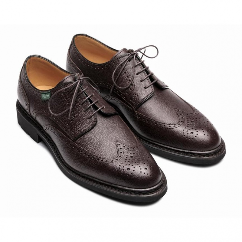 Men's Paraboot Andersen Derby Shoes Dark Brown | SUNX-34120