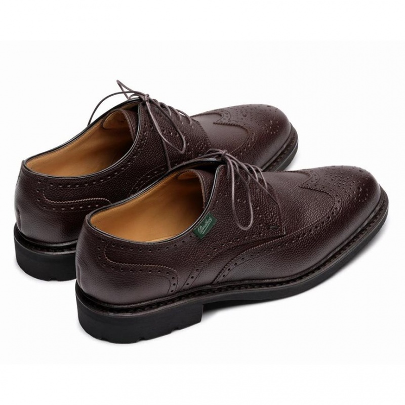 Men's Paraboot Andersen Derby Shoes Dark Brown | SUNX-34120