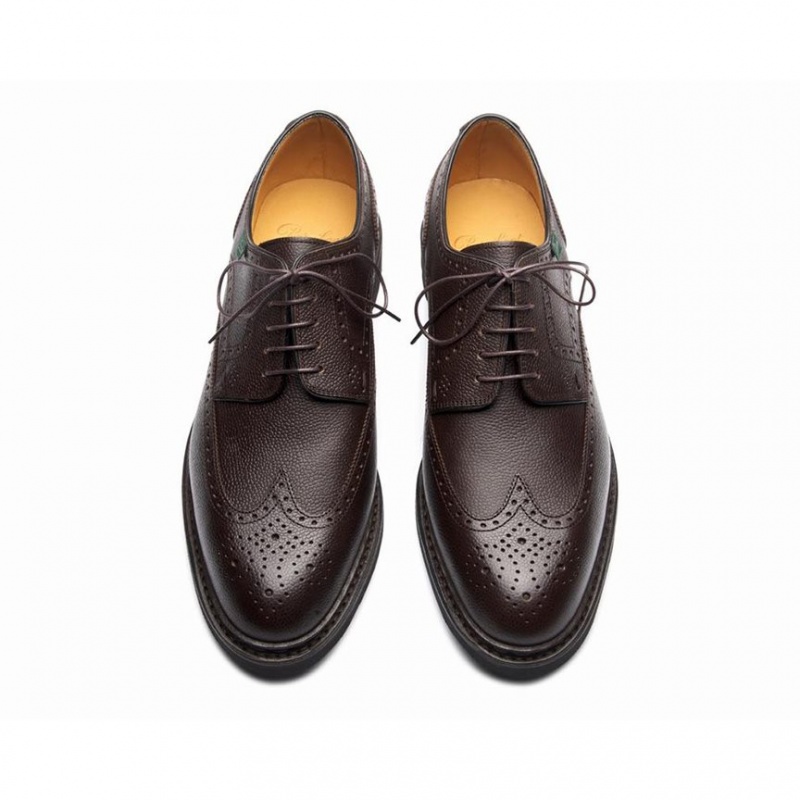 Men's Paraboot Andersen Derby Shoes Dark Brown | SUNX-34120