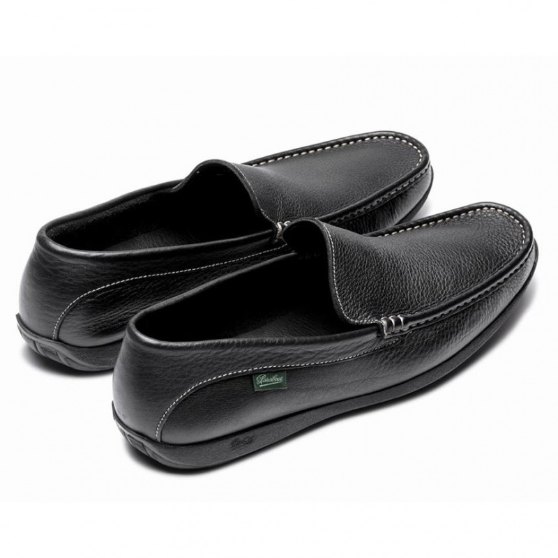 Men's Paraboot Anvers Loafers Black | EGLF-80957