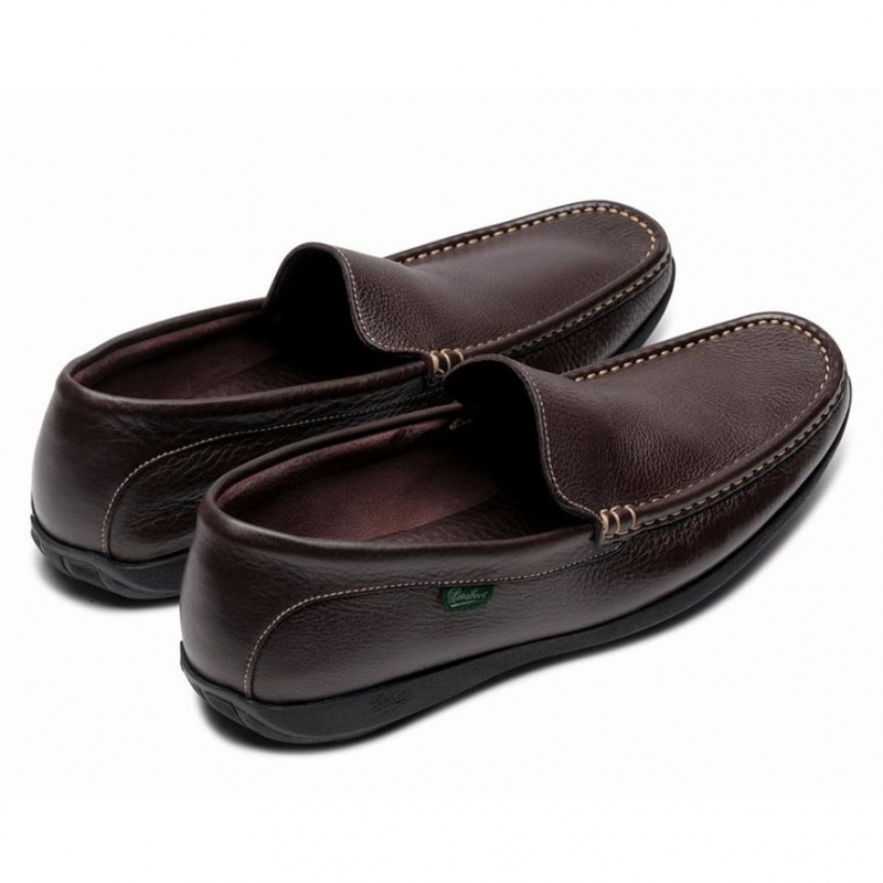 Men's Paraboot Anvers Loafers Dark Brown | YVEC-19287