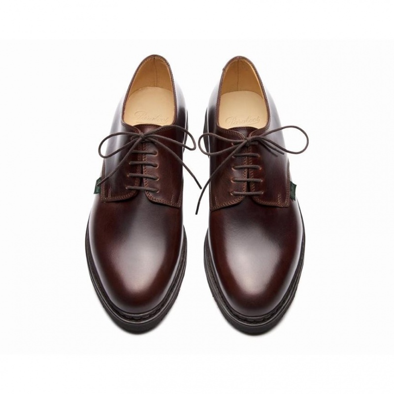 Men's Paraboot Arles Derby Shoes Burgundy | NWXA-41875