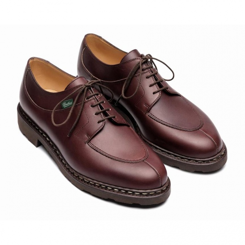 Men's Paraboot Avignon Derby Shoes Dark Brown | KZSV-98472