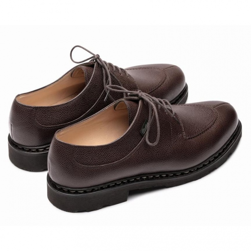 Men's Paraboot Avignon Derby Shoes Dark Brown | JRYA-95620