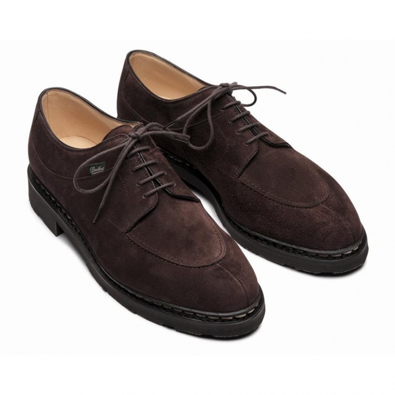 Men's Paraboot Avignon Derby Shoes Dark Brown | FNVW-27359