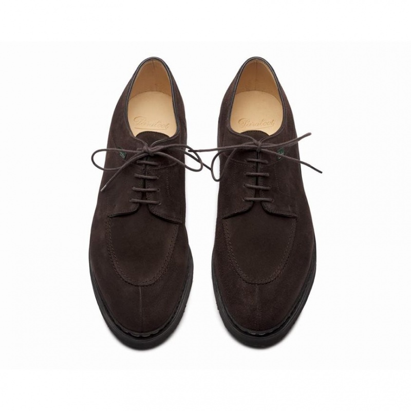 Men's Paraboot Avignon Derby Shoes Dark Brown | FNVW-27359