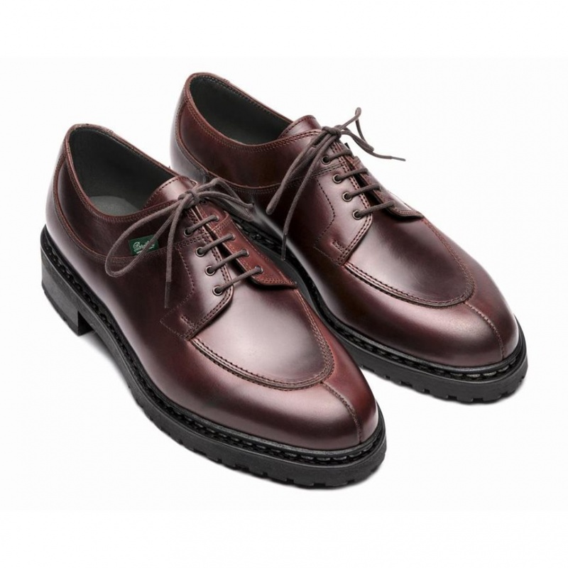 Men's Paraboot Avignon Derby Shoes Dark Brown | KSDU-12693