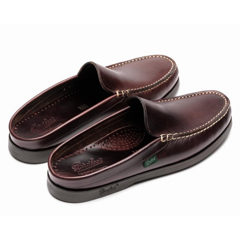 Men's Paraboot Bahamas Loafers Dark Brown | ZYSG-72813