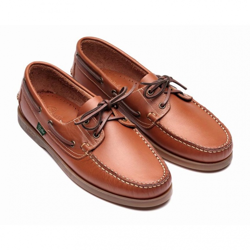 Men's Paraboot Barth Boat Shoes Brown | HUIR-71360