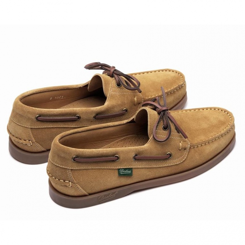 Men's Paraboot Barth Boat Shoes Brown | TOZW-84612