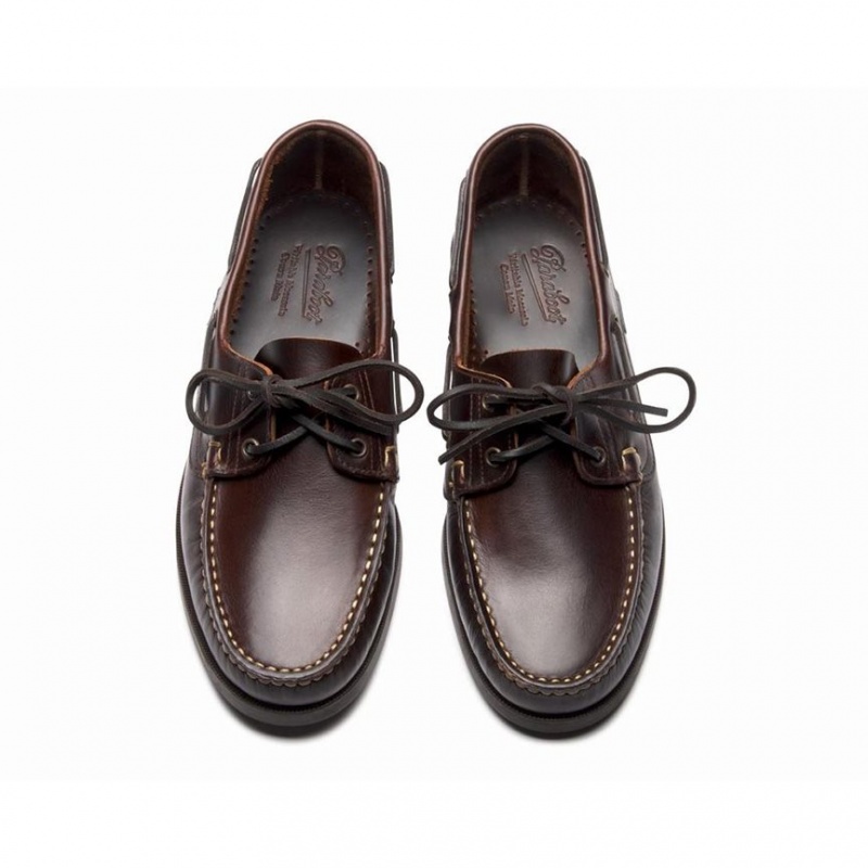 Men's Paraboot Barth Boat Shoes Burgundy | KZAS-52791