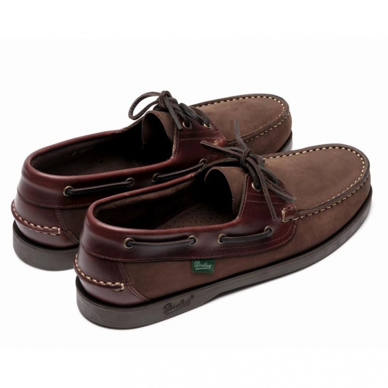 Men's Paraboot Barth Boat Shoes Dark Brown | UBTC-20845