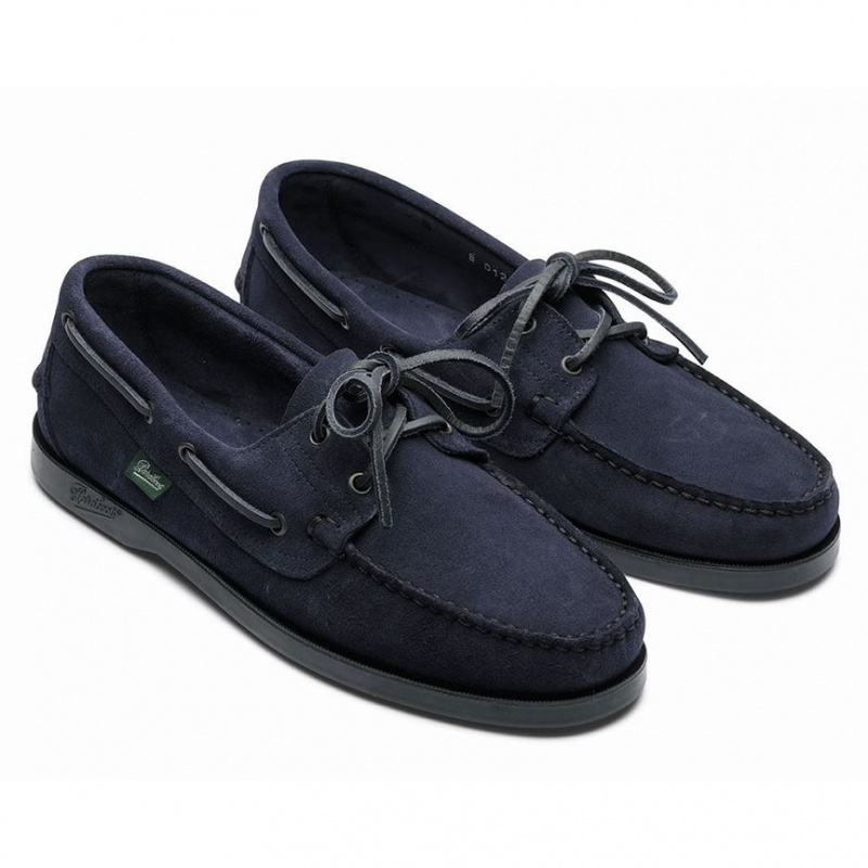 Men's Paraboot Barth Boat Shoes Navy | MDBP-59746