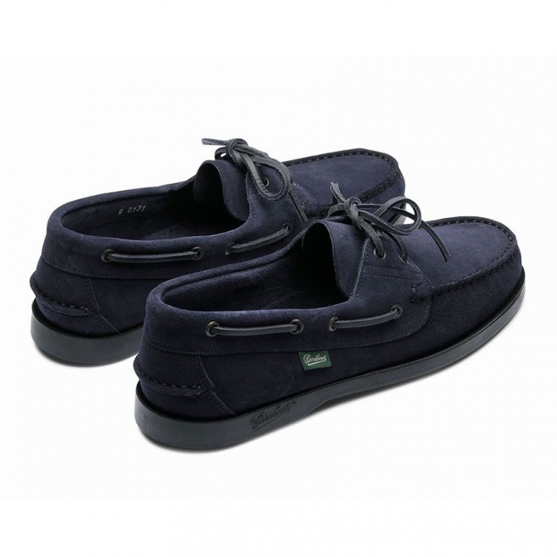 Men's Paraboot Barth Boat Shoes Navy | MDBP-59746