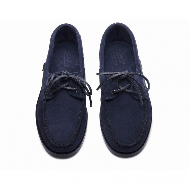 Men's Paraboot Barth Boat Shoes Navy | MDBP-59746