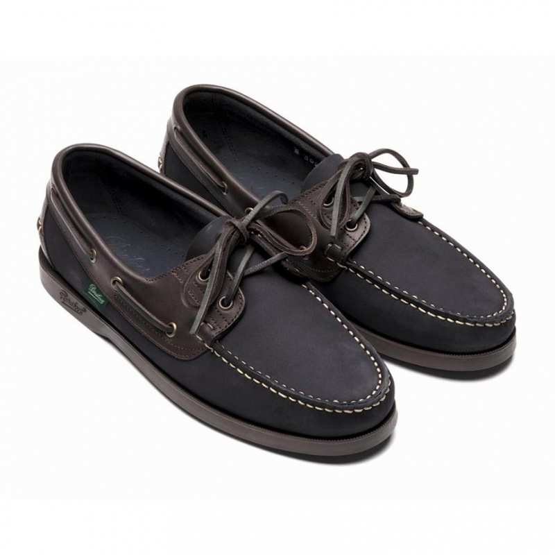 Men's Paraboot Barth Boat Shoes Navy | OZHF-31207