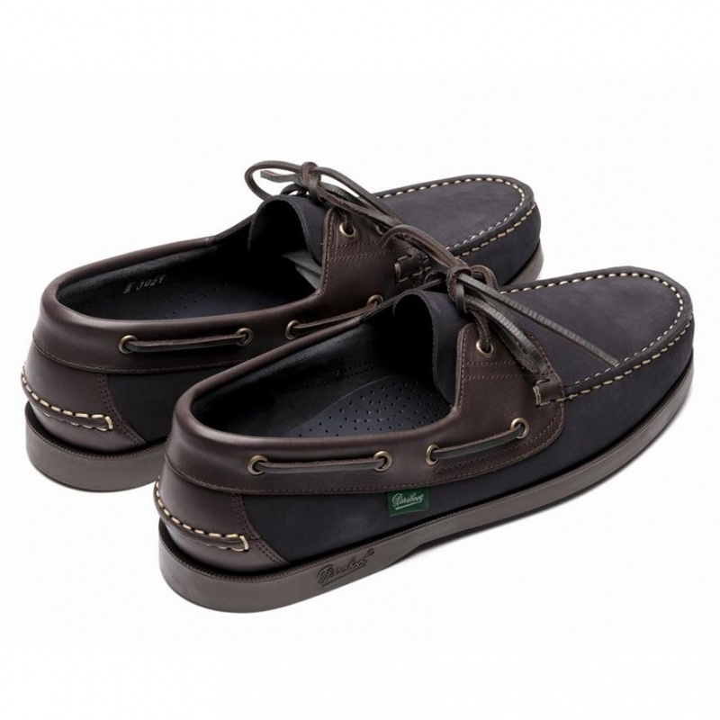 Men's Paraboot Barth Boat Shoes Navy | OZHF-31207