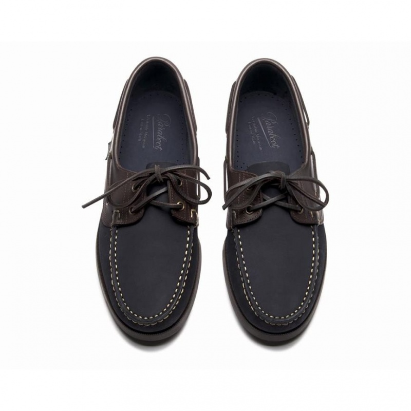 Men's Paraboot Barth Boat Shoes Navy | OZHF-31207