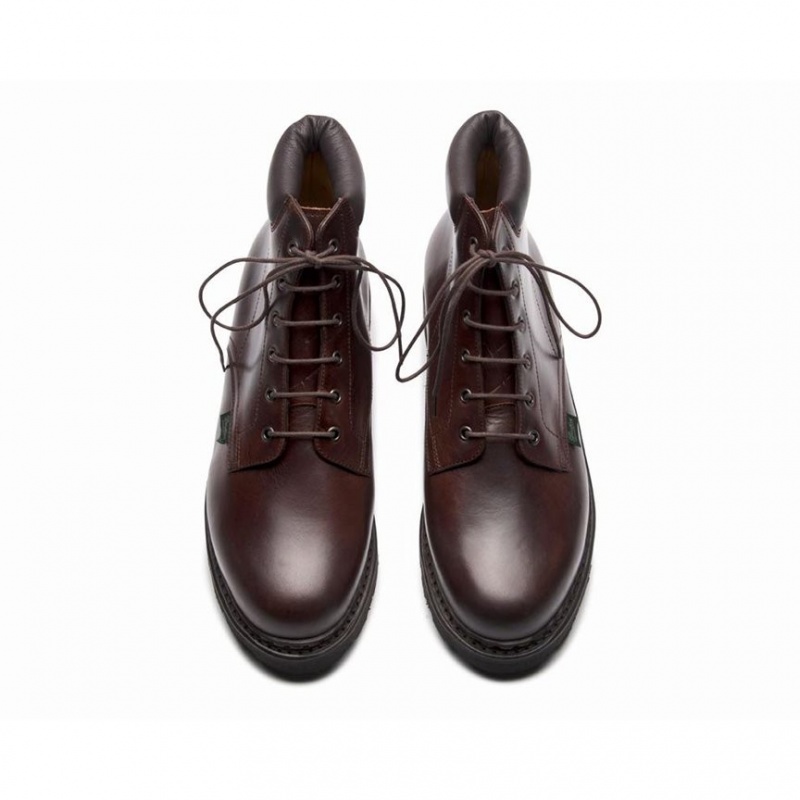 Men's Paraboot Bergerac Ankle Boots Burgundy | UGEM-15396