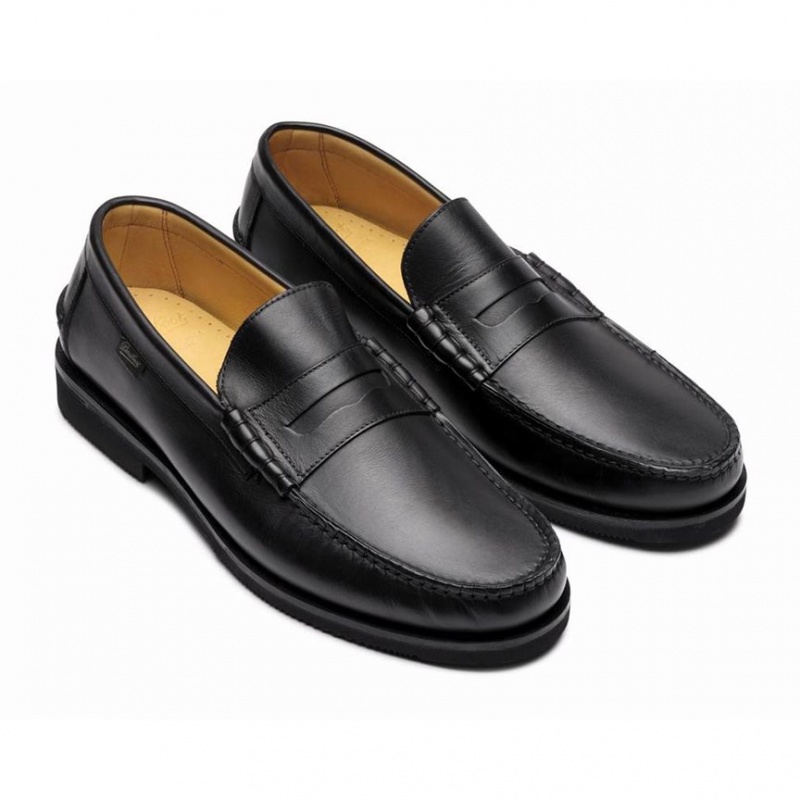 Men's Paraboot Brighton Loafers Black | OYZG-19324